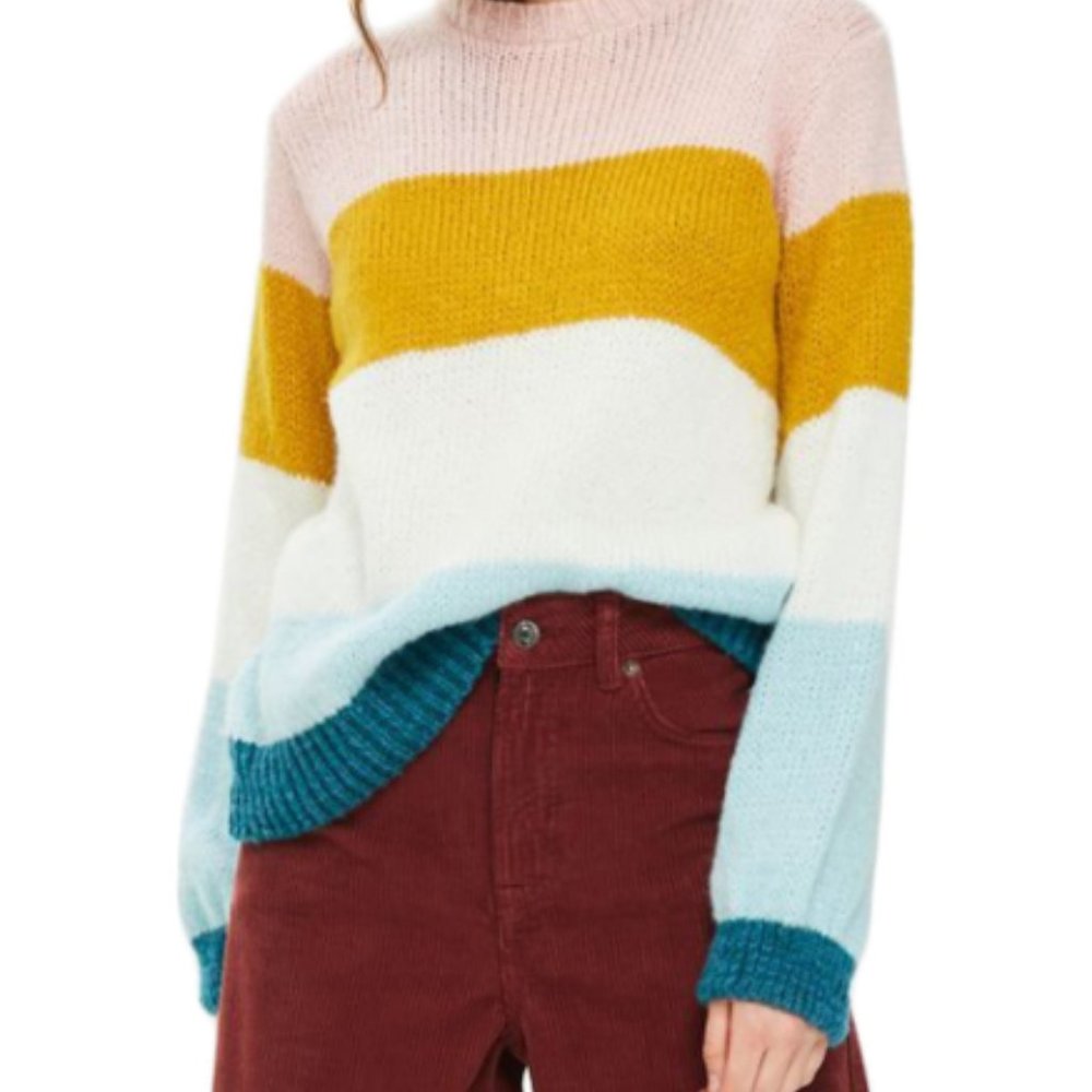 Topshop  Colorblock Knit Pullover